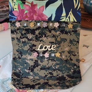 "Love" Tote bag - flower dots, camouflage collection